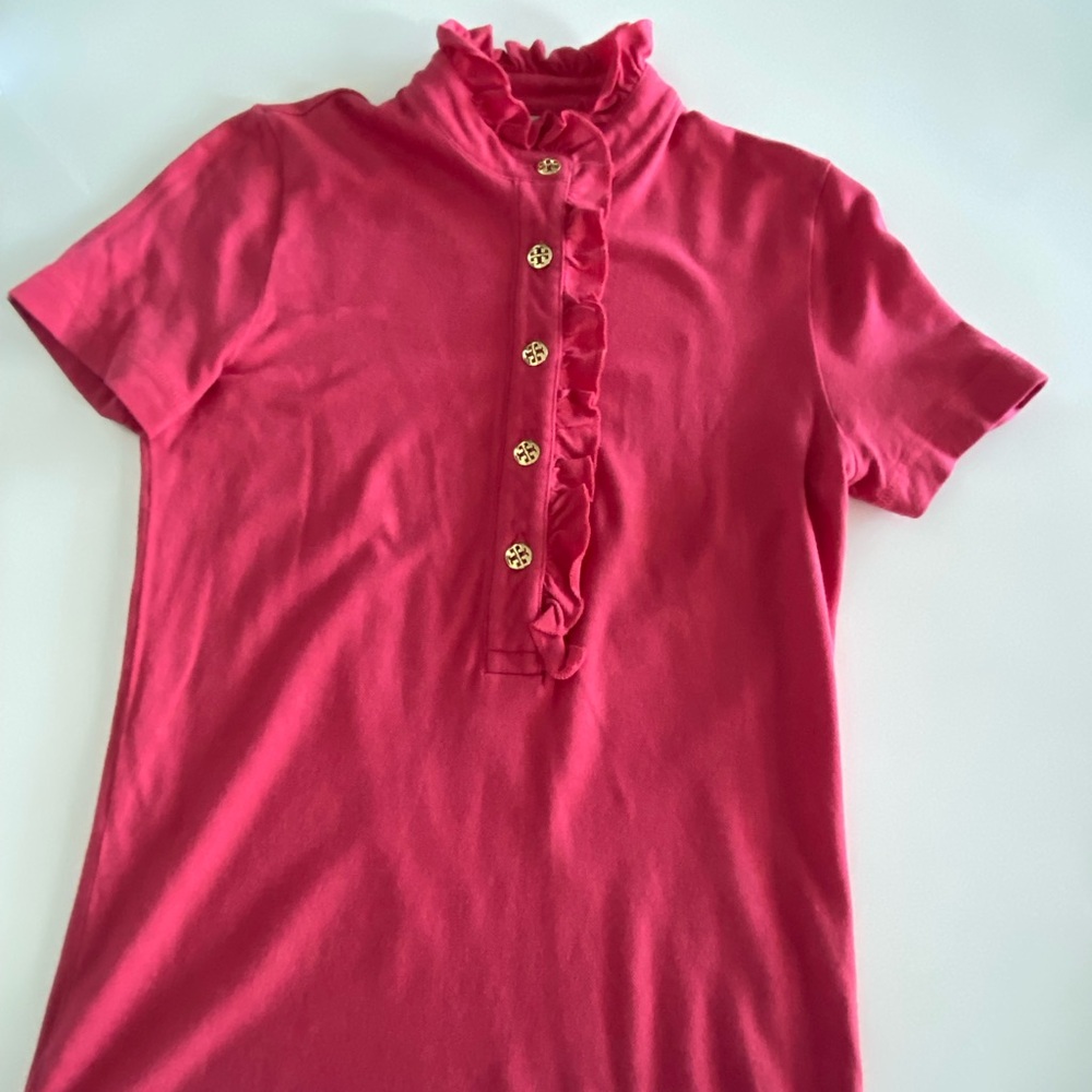 Tory Burch cherry Ruffled Collar Top - Picture 3 of 4
